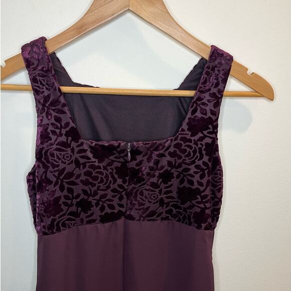 Womens Y2K Velvet Burnout Arianna By Rachel Kaye A-Line Maxi Dress Size 4 Formal - Picture 7 of 9